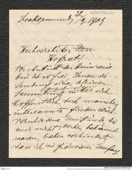 Nachlass Franz Steindachner, Brief von Josef Schneider an Franz Steindachner (22.09.1909), Inv.Nr. 463.01, Seite 1